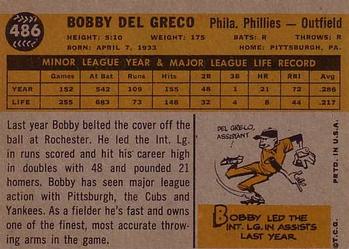Bobby Del Greco  baseball card collectible - Main Image 2
