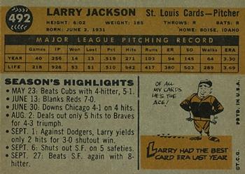 Larry Jackson  baseball card collectible - Main Image 2
