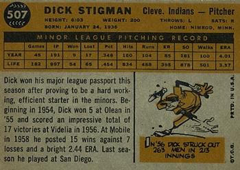 Dick Stigman  baseball card collectible - Main Image 2