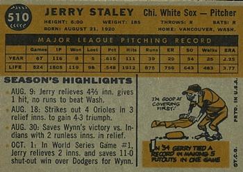 Jerry Staley  baseball card collectible - Main Image 2