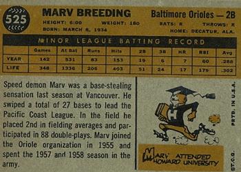 Marv Breeding  baseball card collectible - Main Image 2