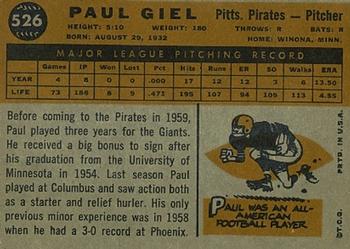 Paul Giel  baseball card collectible - Main Image 2