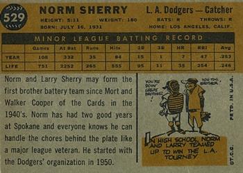 Norm Sherry  baseball card collectible - Main Image 2