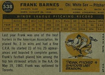 Frank Barnes  baseball card collectible - Main Image 2