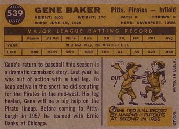 Gene Baker  baseball card collectible - Main Image 2