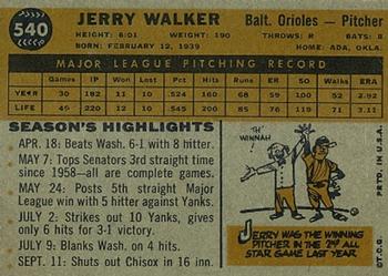 Jerry Walker  baseball card collectible - Main Image 2