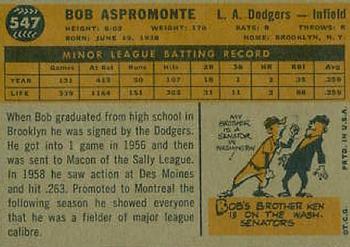 Bob Aspromonte  baseball card collectible - Main Image 2