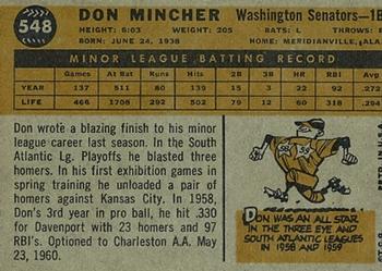 Don Mincher  baseball card collectible - Main Image 2