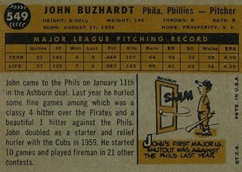 John Buzhardt  baseball card collectible - Main Image 2