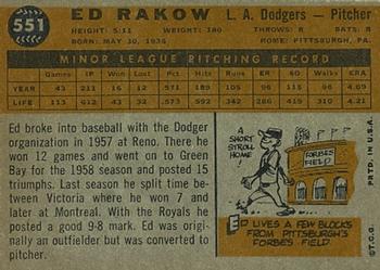 Ed Rakow  baseball card collectible - Main Image 2