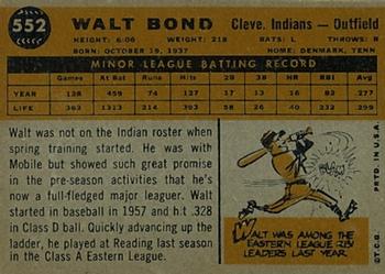 Walt Bond  baseball card collectible - Main Image 2