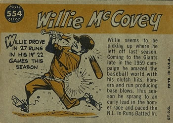 Willie McCovey  baseball card collectible - Main Image 2