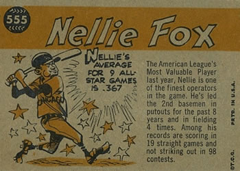 Nellie Fox  baseball card collectible - Main Image 2