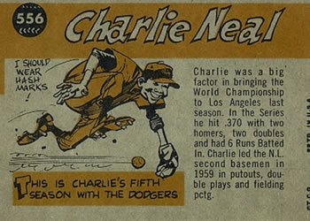 Charlie Neal  baseball card collectible - Main Image 2