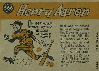 Hank Aaron  baseball card collectible - Main Image 2