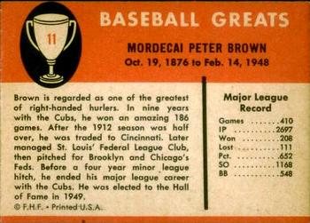 Mordecai Brown  baseball card collectible - Main Image 2