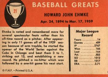 Howard Ehmke  baseball card collectible - Main Image 2