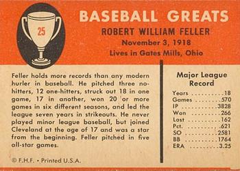 Bob Feller  baseball card collectible - Main Image 2