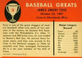Jimmie Foxx  baseball card collectible - Main Image 2