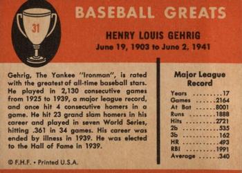 Lou Gehrig  baseball card collectible - Main Image 2