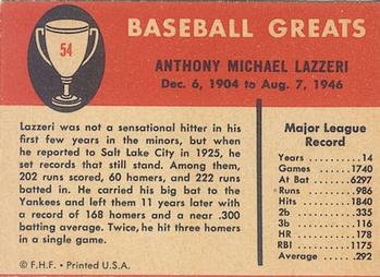 Tony Lazzeri  baseball card collectible - Main Image 2