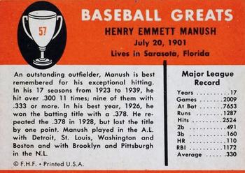 Heinie Manush  baseball card collectible - Main Image 2