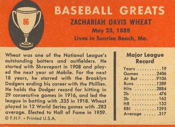 Zack Wheat  baseball card collectible - Main Image 2