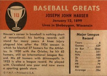 Joe Hauser  baseball card collectible - Main Image 2