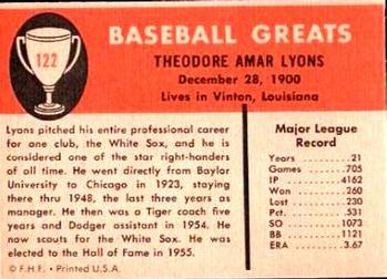 Ted Lyons  baseball card collectible - Main Image 2