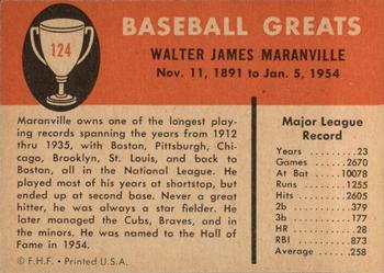 Rabbit Maranville  baseball card collectible - Main Image 2