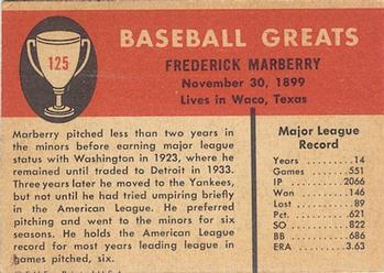 Fred Marberry  baseball card collectible - Main Image 2
