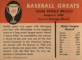 Oscar Melillo  baseball card collectible - Main Image 2