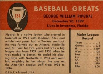 George Pipgras  baseball card collectible - Main Image 2