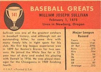 Billy Sullivan  baseball card collectible - Main Image 2