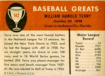 Bill Terry  baseball card collectible - Main Image 2