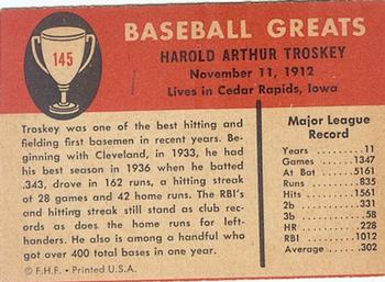 Hal Trosky  baseball card collectible - Main Image 2