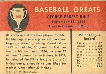 George Uhle  baseball card collectible - Main Image 2