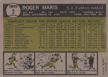 Roger Maris  baseball card collectible - Main Image 2