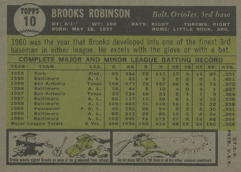 Brooks Robinson  baseball card collectible - Main Image 2