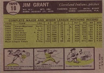 Jim Grant  baseball card collectible - Main Image 2