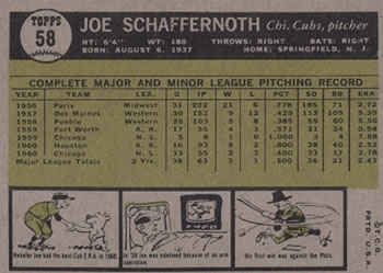 Joe Schaffernoth  baseball card collectible - Main Image 2