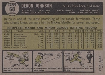 Deron Johnson  baseball card collectible - Main Image 2