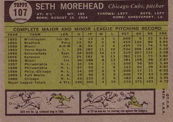 Seth Morehead  baseball card collectible - Main Image 2
