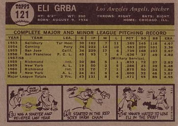 Eli Grba  baseball card collectible - Main Image 2
