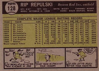 Rip Repulski  baseball card collectible - Main Image 2