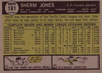 Sherman Jones  baseball card collectible - Main Image 2