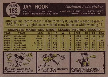 Jay Hook  baseball card collectible - Main Image 2