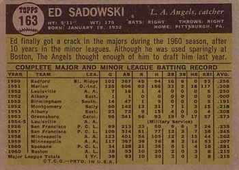 Ed Sadowski  baseball card collectible - Main Image 2