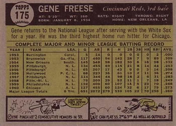 Gene Freese  baseball card collectible - Main Image 2