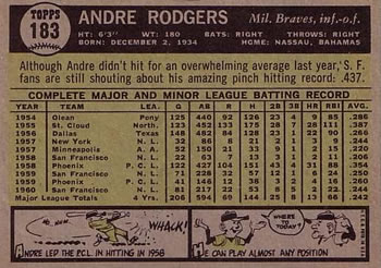 Andre Rodgers  baseball card collectible - Main Image 2